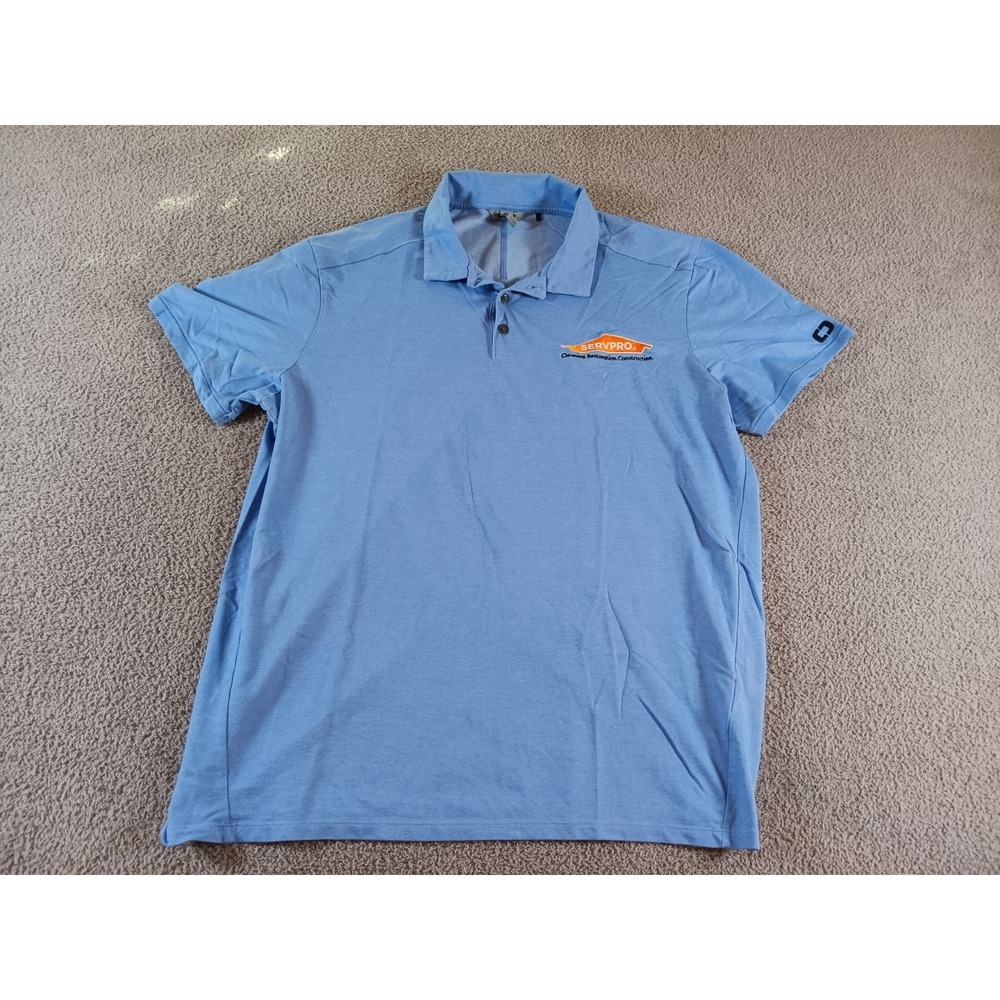 OGIO Golf Polo Shirt Mens L Blue SERVPRO Logo Short Sleeve Performance